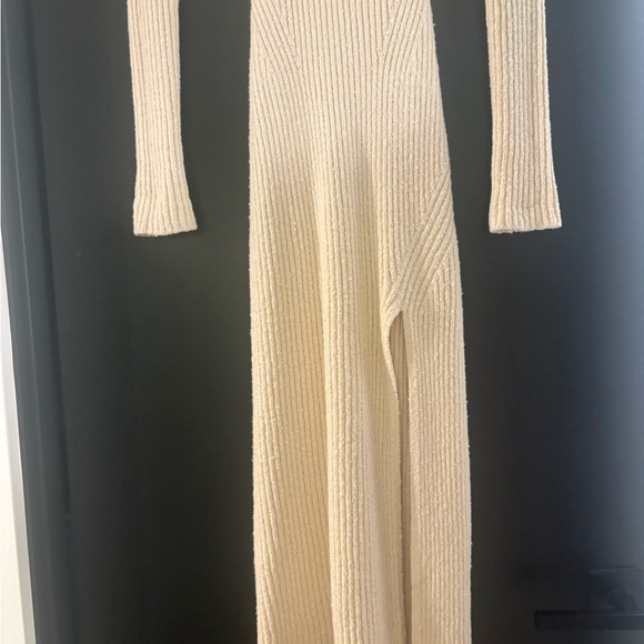 NBD x Marianna Hewitt Saskia Boucle Midi Dress with Slit in Ivory - Picture 7 of 8